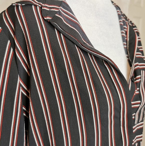 Atmosphere red black striped button down shirt - Picture 4 of 5